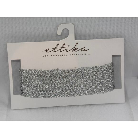 NEW ETTIKA REVOLVE Silver-Tone Link Chain Choker Necklace - Picture 1 of 2